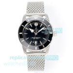 BLS Swiss Replica Breitling Superocean Heritage Watch Black Dial with Milanese Bracelet 